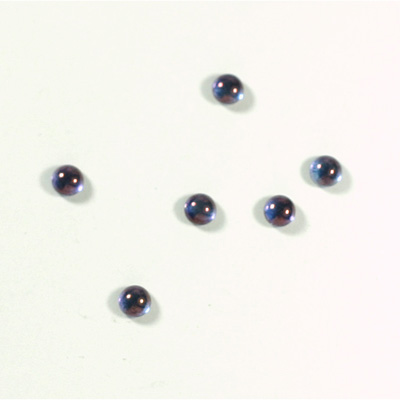 Glass Medium Dome Coated Cabochon - Round 04MM LUSTER PURPLE