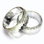 Acrylic Bangle - Faceted Domed 26MM wide FOILED CRYSTAL