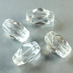 Plastic Bead -  Faceted Fancy Stone 18x10MM CRYSTAL