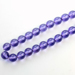Czech Pressed Glass Bead - Smooth Round 06MM COATED IOLITE