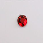 Glass Flat Back Rose Cut Faceted Foiled Stone - Oval 10x8MM RUBY