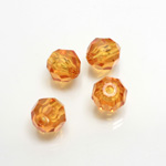 Plastic Bead - Transparent Faceted Round 10MM TOPAZ