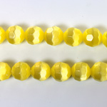 Fiber Optic Synthetic Cat's Eye Bead - Round Faceted 08MM CAT'S EYE YELLOW