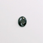 Glass Flat Back Rose Cut Faceted Stone - Oval 08x6MM HEMATITE Coated