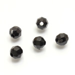 Plastic Bead - Opaque Faceted Round 08MM JET