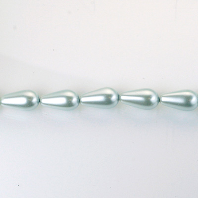 Czech Glass Pearl Bead - Pear 09x6MM LT BLUE 70462