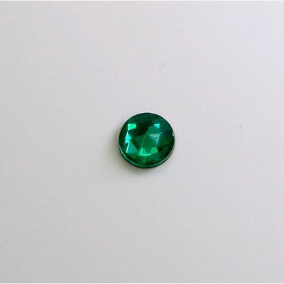 Glass Flat Back Foiled Rauten Rose - Round 07MM EMERALD