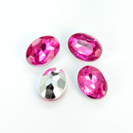 Plastic Point Back Foiled Stone - Oval 14x10MM ROSE
