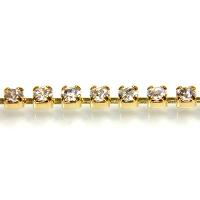 Preciosa Crystal Rhinestone Cup Chain - PP14 (SS6.5) CRYSTAL-GOLD