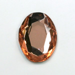 Glass Flat Back Rose Cut Faceted Foiled Stone - Oval 25x18MM ROSALINE