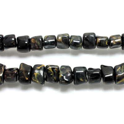 Plastic  Bead - Mixed Color Irregular Nugget 10x6MM BLACK CORAL