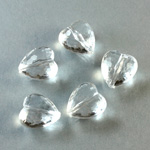 German Plastic Bead - Transparent Faceted Heart 12MM CRYSTAL