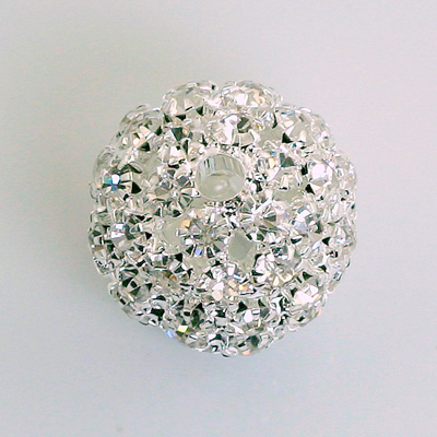 Rhinestone Ball 20MM CRYSTAL-SILVER