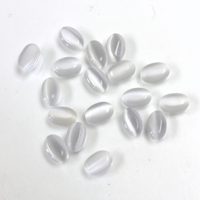 Fiber-Optic Cabochon - Oval 05.5x3.5MM CAT'S EYE LT GREY