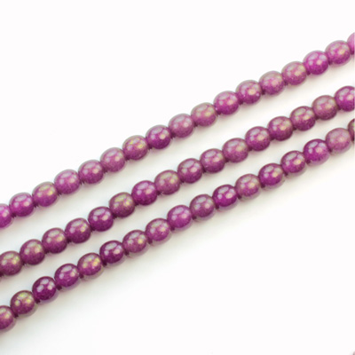 Czech Pressed Glass Bead - Smooth Round 04MM COATED GRAPE