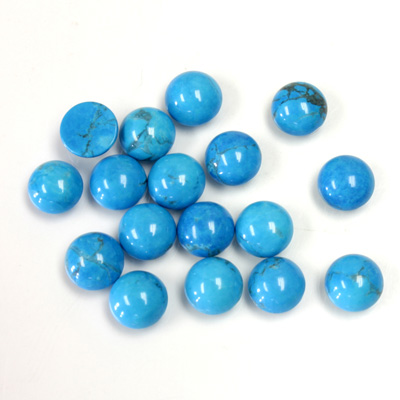 Gemstone Cabochon - Round 06MM HOWLITE DYED TURQUOISE