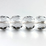 Czech Glass Fire Polished Bead - Barrel 14x12MM CRYSTAL