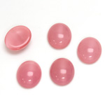 Glass Medium Dome Cabochon - Oval 12x10MM MOONSTONE PINK