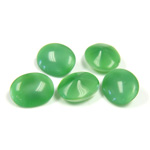 Glass Point Back Buff Top Stone Opaque Doublet - Oval 10x8MM GREEN MOONSTONE