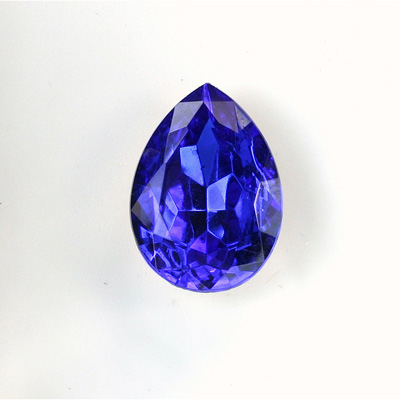 Glass Point Back Foiled Tin Table Cut (TTC) Stone - Pear 18x13MM SAPPHIRE