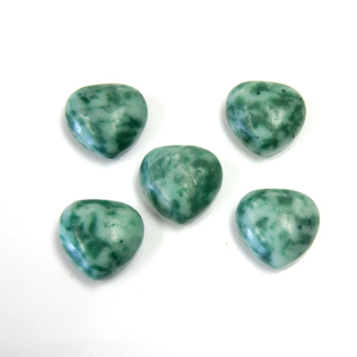 Gemstone Cabochon - Heart 12MM JADE ZING JIANG