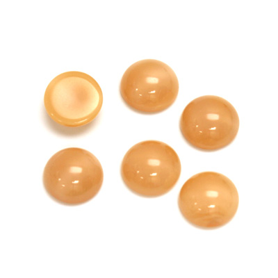 Glass Medium Dome Cabochon - Round 09MM MOONSTONE BEIGE