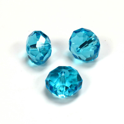 Chinese Cut Crystal Bead - Rondelle 06x8MM AQUA