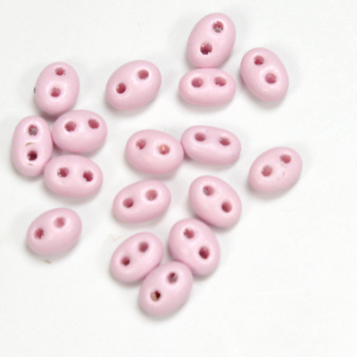 Preciosa Czech Glass 2-Hole Seed Bead - Twin 2.5x5MM SOFT PINK 26710