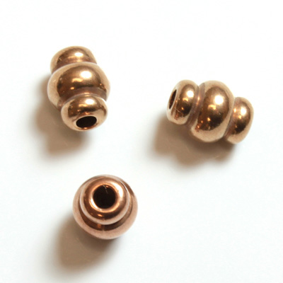 Brass Machine Made Bead - Fancy Ribbed 07MM RAW BRASS