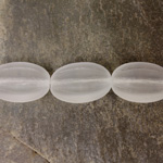 Czech Pressed Glass Bead - Ribbed Melon Oval 17x11MM MATTE CRYSTAL