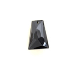 Plastic Pendant - Opaque Faceted Trapezoid 18x13MM JET