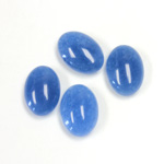 Gemstone Flat Back Cabochon - Oval 14x10MM QUARTZ DYED #39 BLUE