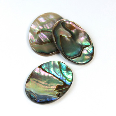 Shell Flat Back Flat Top Straight Side Stone - Oval 25x18MM ABALONE