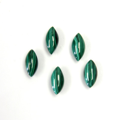 Gemstone Cabochon - Navette 10x5MM MALACHITE