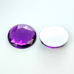 Plastic Flat Back Foiled Rauten Rose Rhinestone - Round 20MM AMETHYST