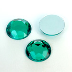 Plastic Flat Back Foiled Rose Cut Rhinestone - Round 18MM EMERALD