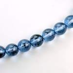Czech Pressed Glass Bead - Smooth Round 10MM SPECKLE COATED SAPPHIRE 64389
