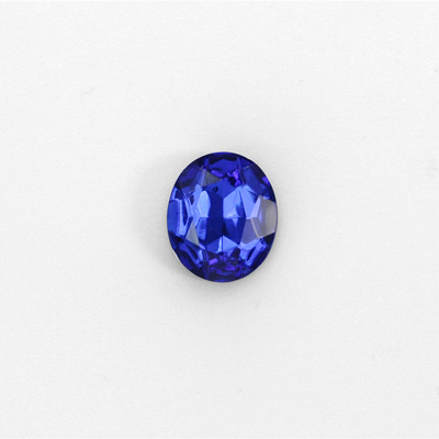 Glass Point Back Foiled Tin Table Cut (TTC) Stone - Oval 12x10MM SAPPHIRE