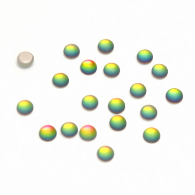 Glass Medium Dome Foiled Cabochon - Coated Round 04MM MATTE VITRAIL MED