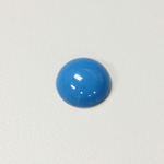 Plastic Flat Back Opaque Cabochon - Round 15MM BRIGHT BLUE