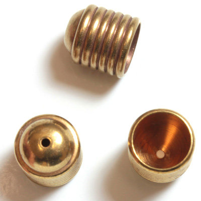 Brass Machine Made Bead Cap - Beehive 11MM RAW