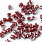 Czech Glass Seed Bead - 2 Cut Hex 9/0 RED LUSTER 18600