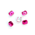 Plastic Point Back Foiled Stone - Cushion Octagon 08x6MM ROSE