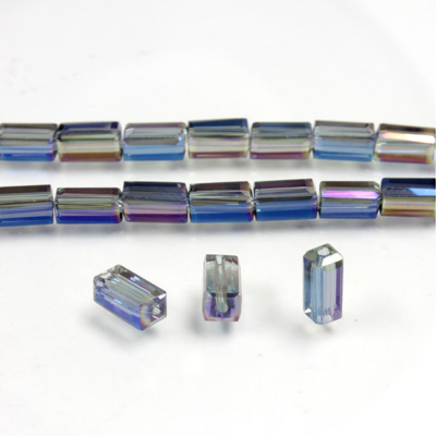 Chinese Cut Crystal Bead - Rectangle 06.5x3.5MM CRYSTAL PURPLE HELIO