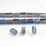 Chinese Cut Crystal Bead - Rectangle 06.5x3.5MM CRYSTAL PURPLE HELIO