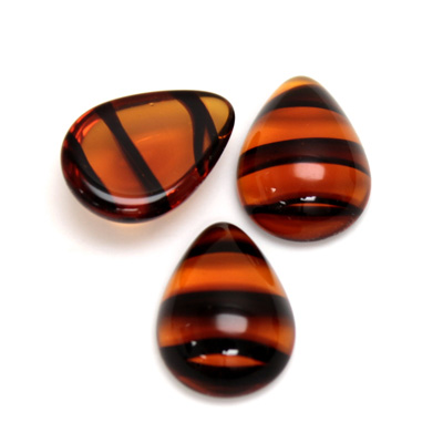 Glass Medium Dome Cabochon - Pear 18x13MM TORTOISE