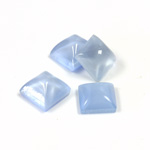 Glass High Dome Lampwork Cabochon - Square 08x8MM LIGHT BLUE MOONSTONE (00377)