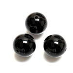 Plastic Bead - Opaque Color Smooth Round 16MM JET