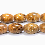 Glass Lampwork Bead - Oval Smooth 20x14MM BROWN MATRIX