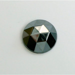 Glass Flat Back Rauten Rose - Round 18MM HEMATITE